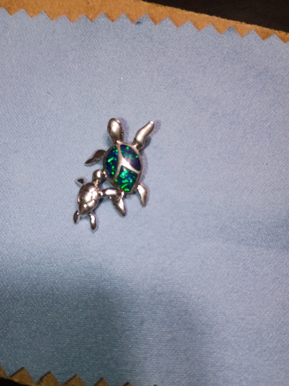 Silver Turtle Pendant Australian Opal
